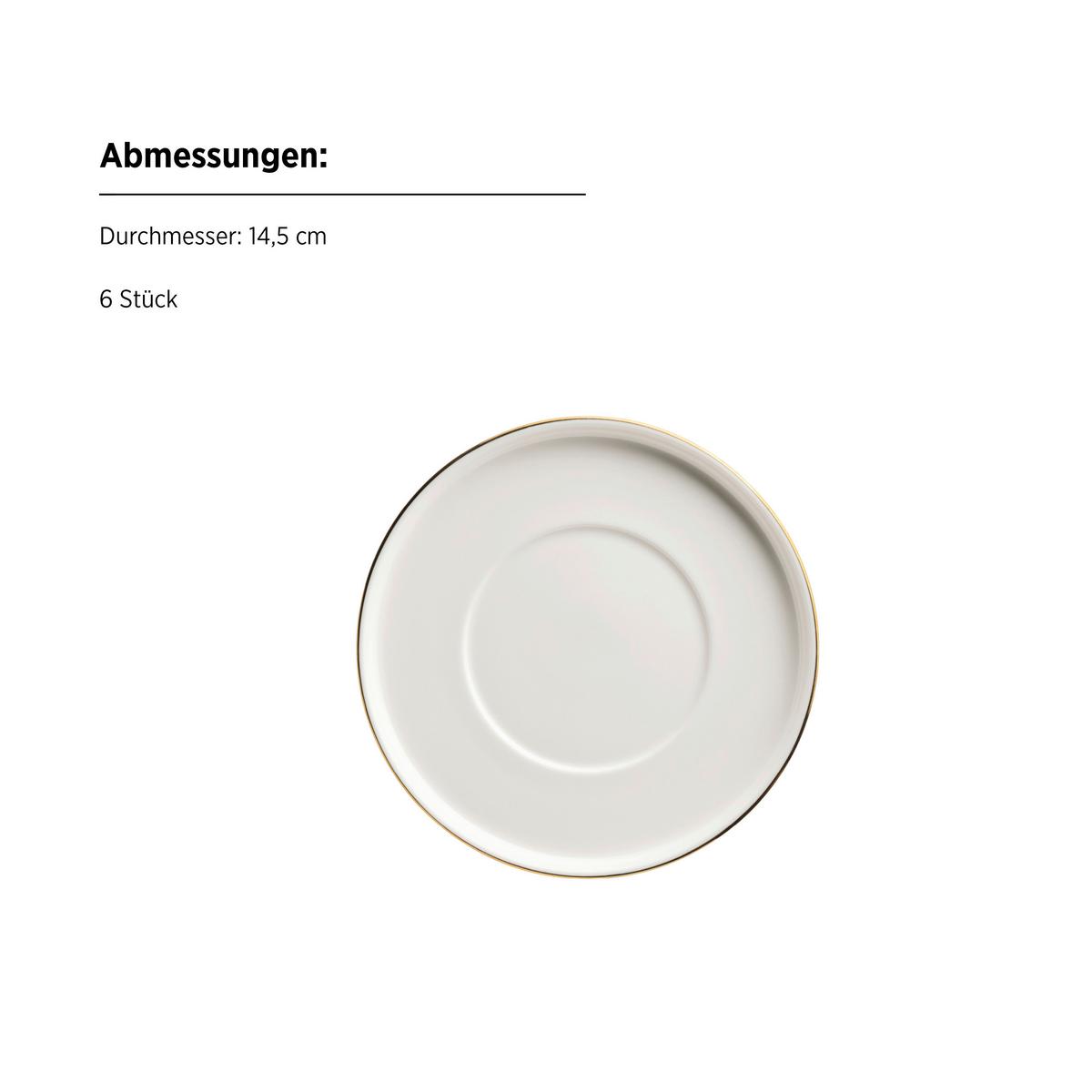 Kaffeeservice Sita Weiß/Goldfarben, 18-teilig - Goldfarben/Weiß, Trend, Keramik - Mäser