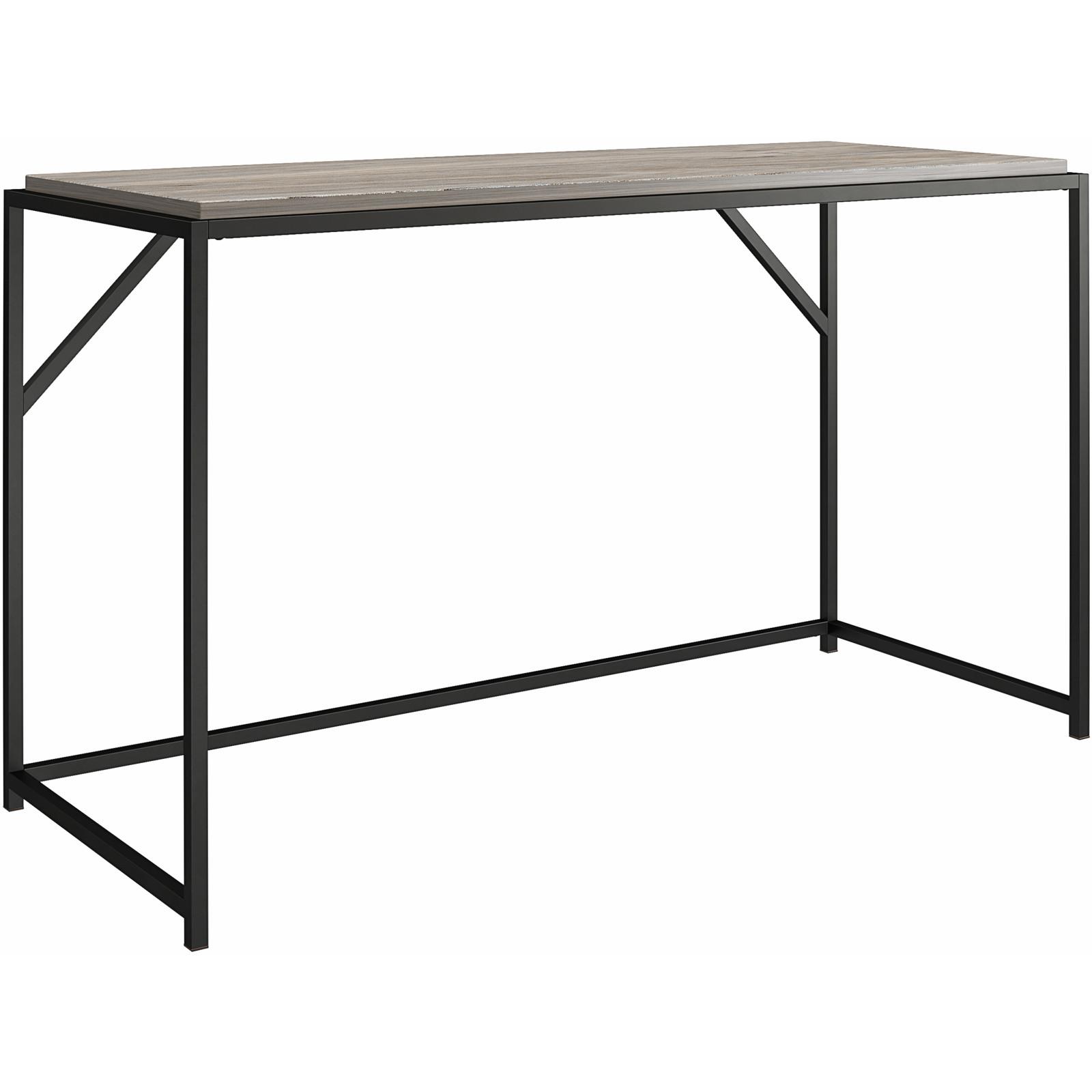 Schreibtisch Quincy Eiche Grau B: 75 cm - Eiche grau/Schwarz, Design, Holzwerkstoff/Metall (125/75/52cm) - MID.YOU