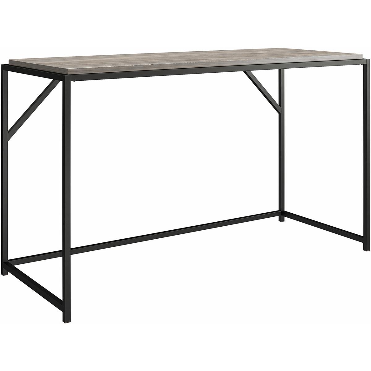 Schreibtisch Quincy Eiche Grau B: 75 cm - Eiche grau/Schwarz, Design, Holzwerkstoff/Metall (125/75/52cm) - MID.YOU