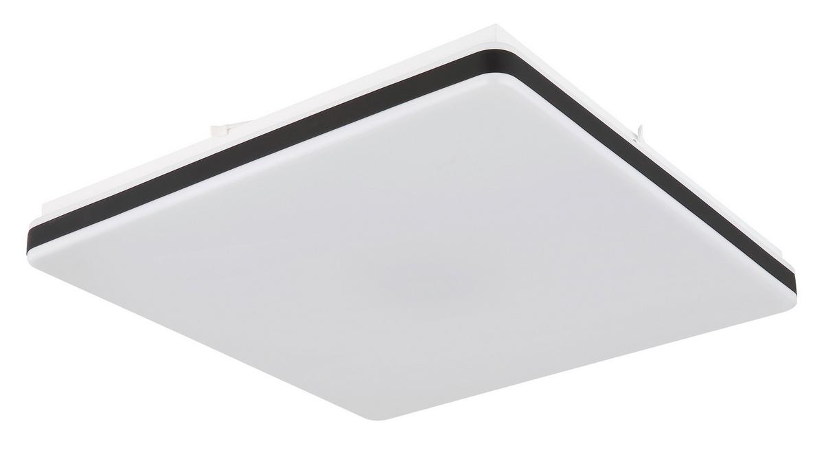 LED-Deckenleuchte Ully Schwarz Weiß L: 48,5 cm - Schwarz/Weiß, KONVENTIONELL, Kunststoff/Metall (48,5/48,5/6,6cm) - Globo