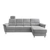 Ecksofa mit Relaxfunktion Parole Silberfarben Chenille - Chromfarben/Silberfarben, KONVENTIONELL, Textil (292/165cm) - Livetastic