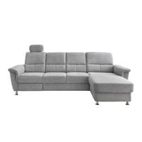 Ecksofa mit Relaxfunktion Parole Silberfarben Chenille - Chromfarben/Silberfarben, KONVENTIONELL, Textil (292/165cm) - Livetastic
