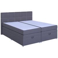 Boxspringbett Royal 180x200 Dunkelgrau - Chromfarben/Dunkelgrau, MODERN, Holzwerkstoff/Textil (180/200cm)