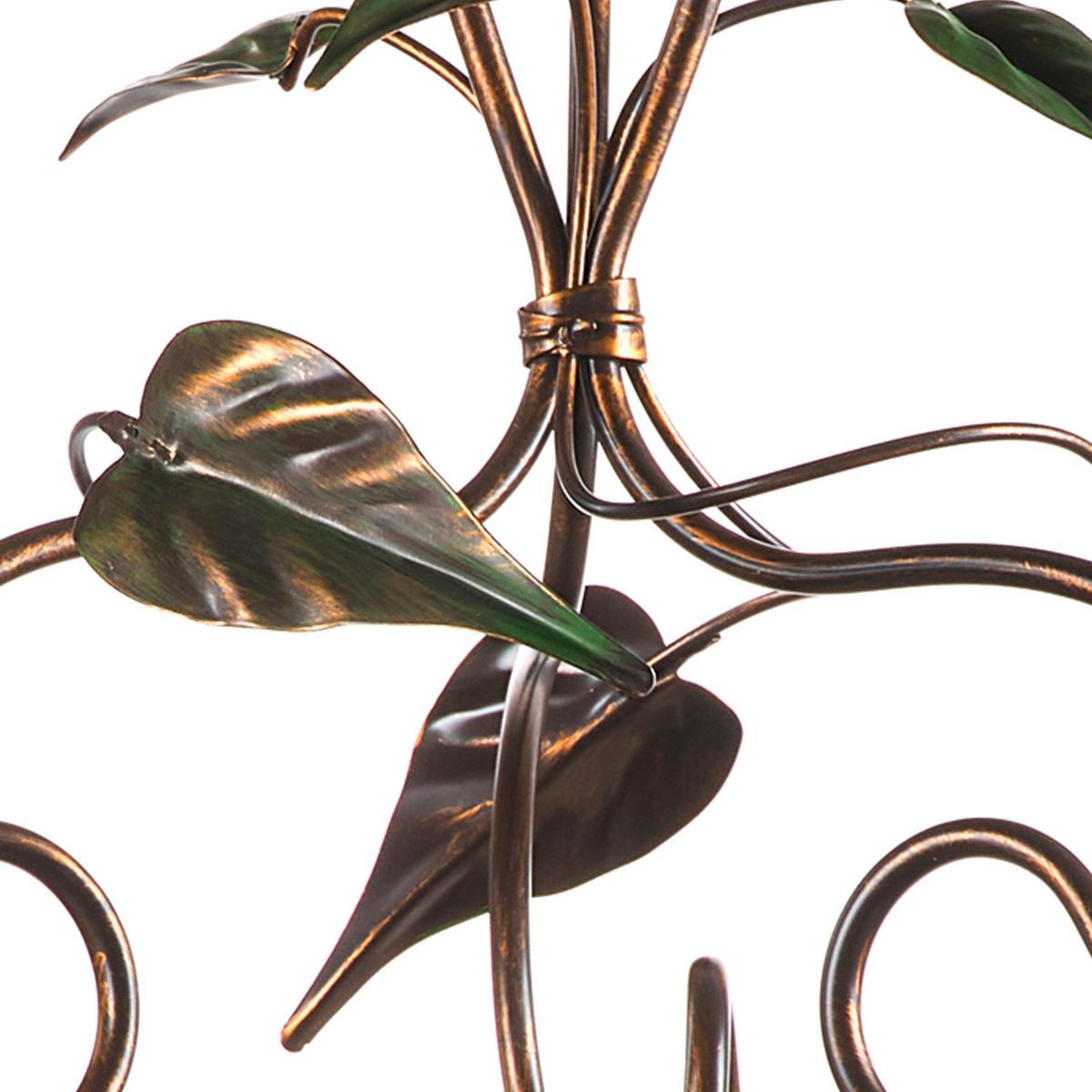 Kronleuchter 4620/3 - Bronzefarben/Olivgrün, Natur, Glas/Metall (40/110cm)