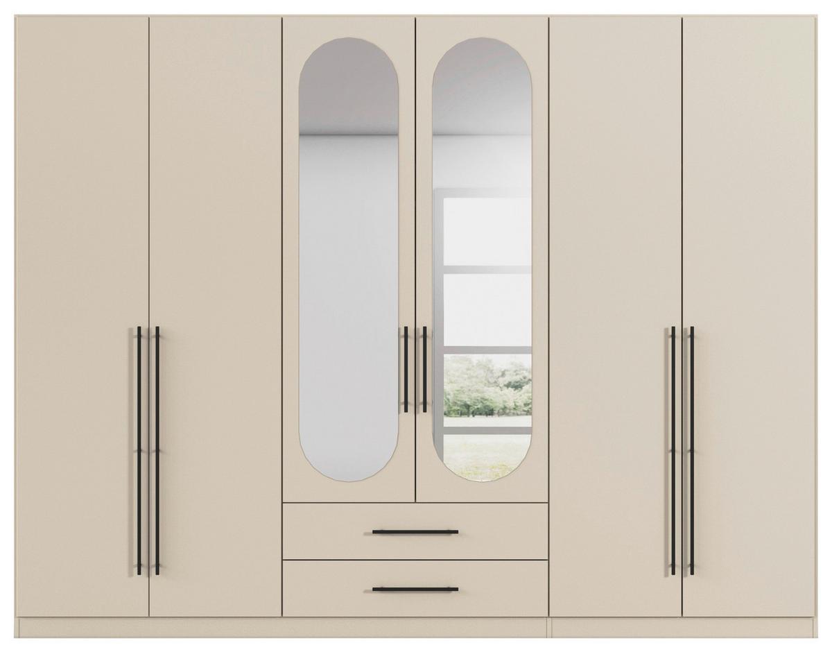 ŠATNÍ SKŘÍŇ S OTOČNÝMI DVEŘMI VELORA, šířka 271 cm - černá/šampaňská, Konvenční, kov/kompozitní dřevo (271/210/54cm) - Mömax