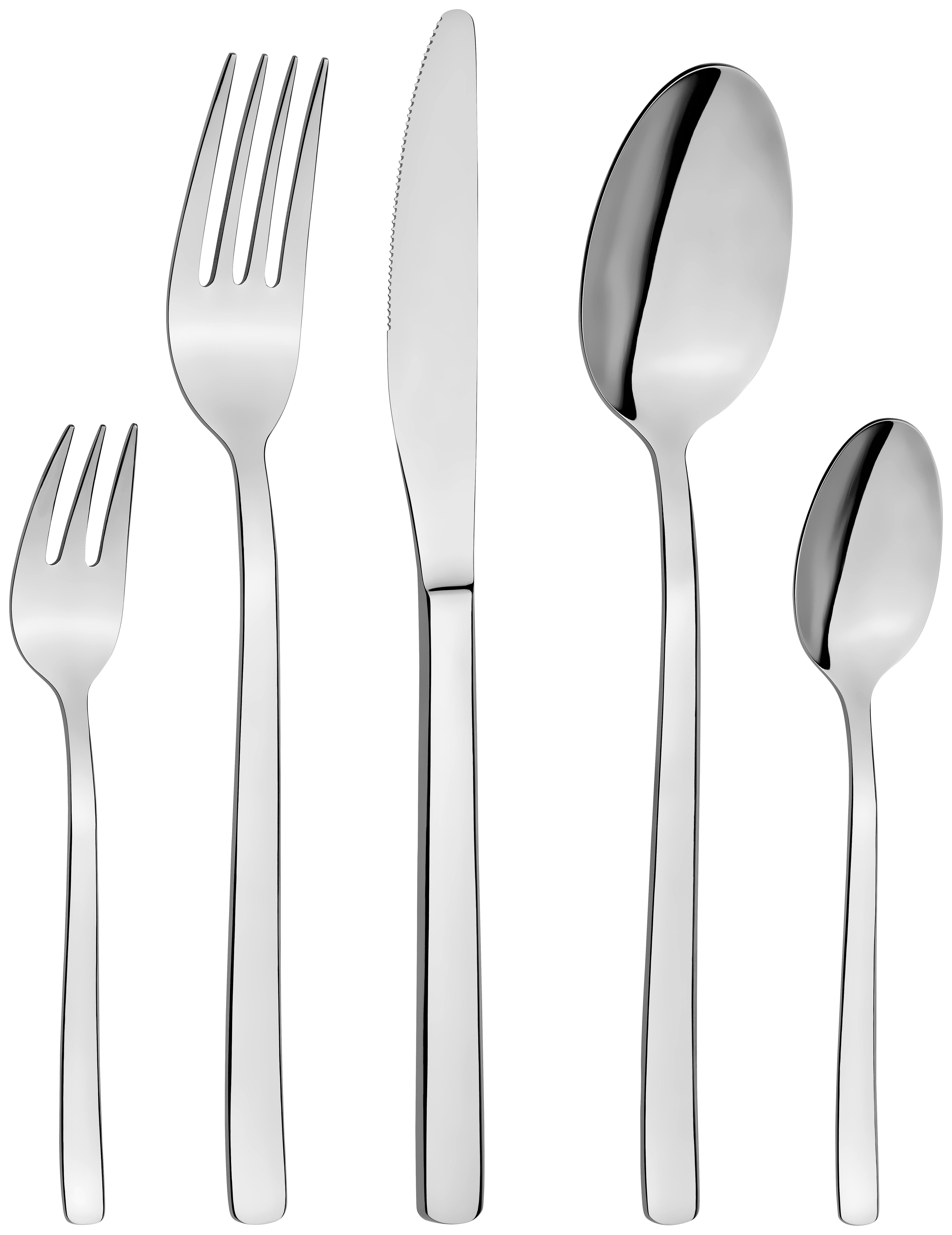 Besteckset 60-Teilig Barbara für 12 Personen - Edelstahlfarben, ROMANTIK / LANDHAUS, Metall - James Wood