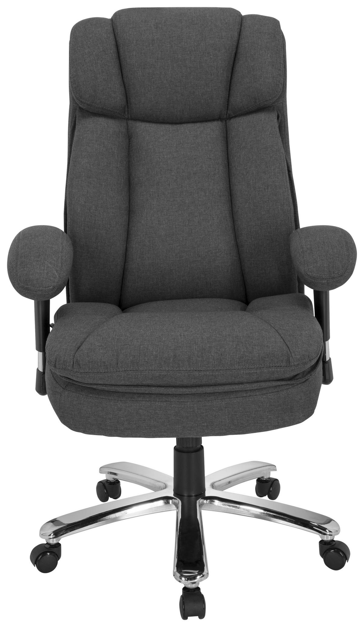 Chefsessel Builder Xxl I Dunkelgrau - Dunkelgrau/Silberfarben, MODERN, Kunststoff/Textil (76/123/81cm) - MID.YOU