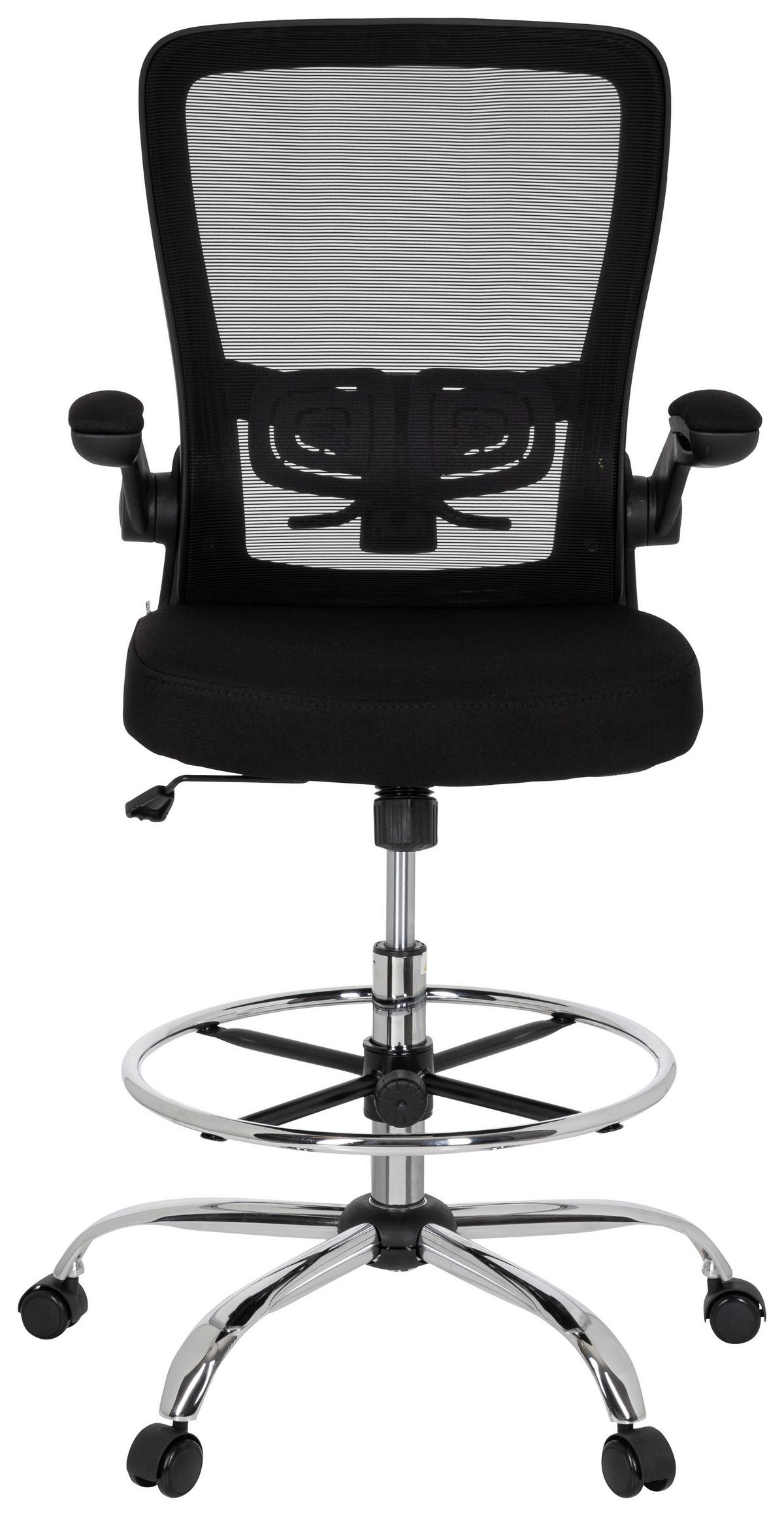 Bürostuhl Vendo Work Schwarz Bis 110 Kg - Silberfarben/Schwarz, Basics, Kunststoff/Textil (60/107/58cm) - MID.YOU