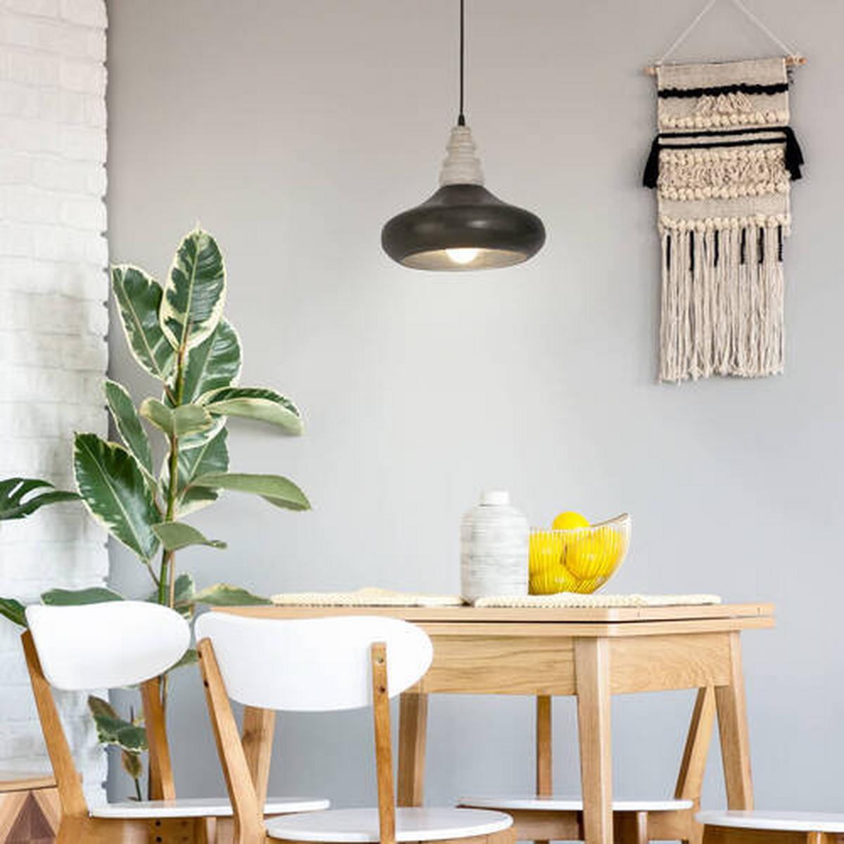 Hängeleuchte Pinhead H: 120 cm 1-Flammig - Anthrazit, KONVENTIONELL, Holz/Metall (26/120cm) - Näve