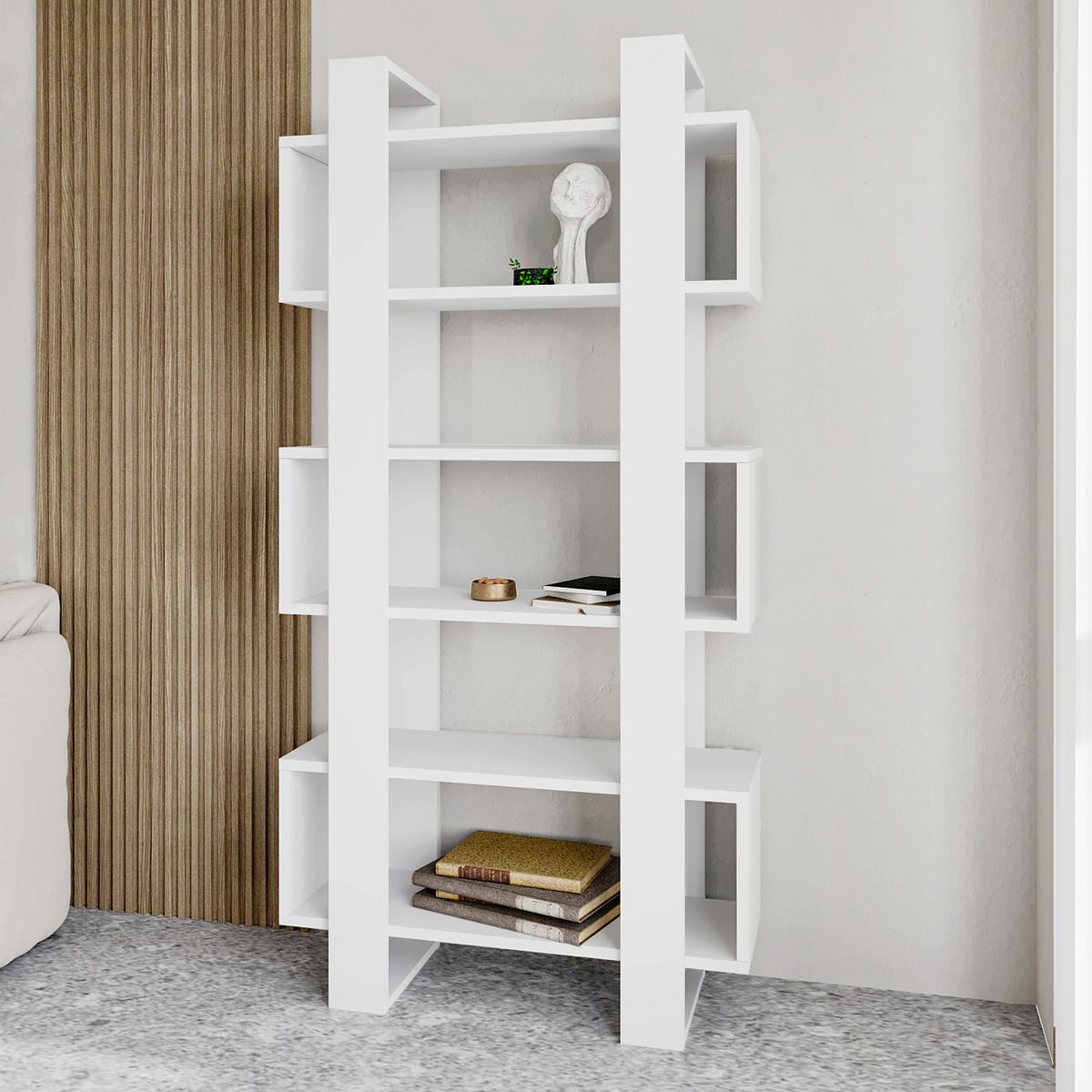 Bücherwand Milano Weiß B: 80cm - Weiß, Design, Holzwerkstoff (80/160/29cm) - Livetastic