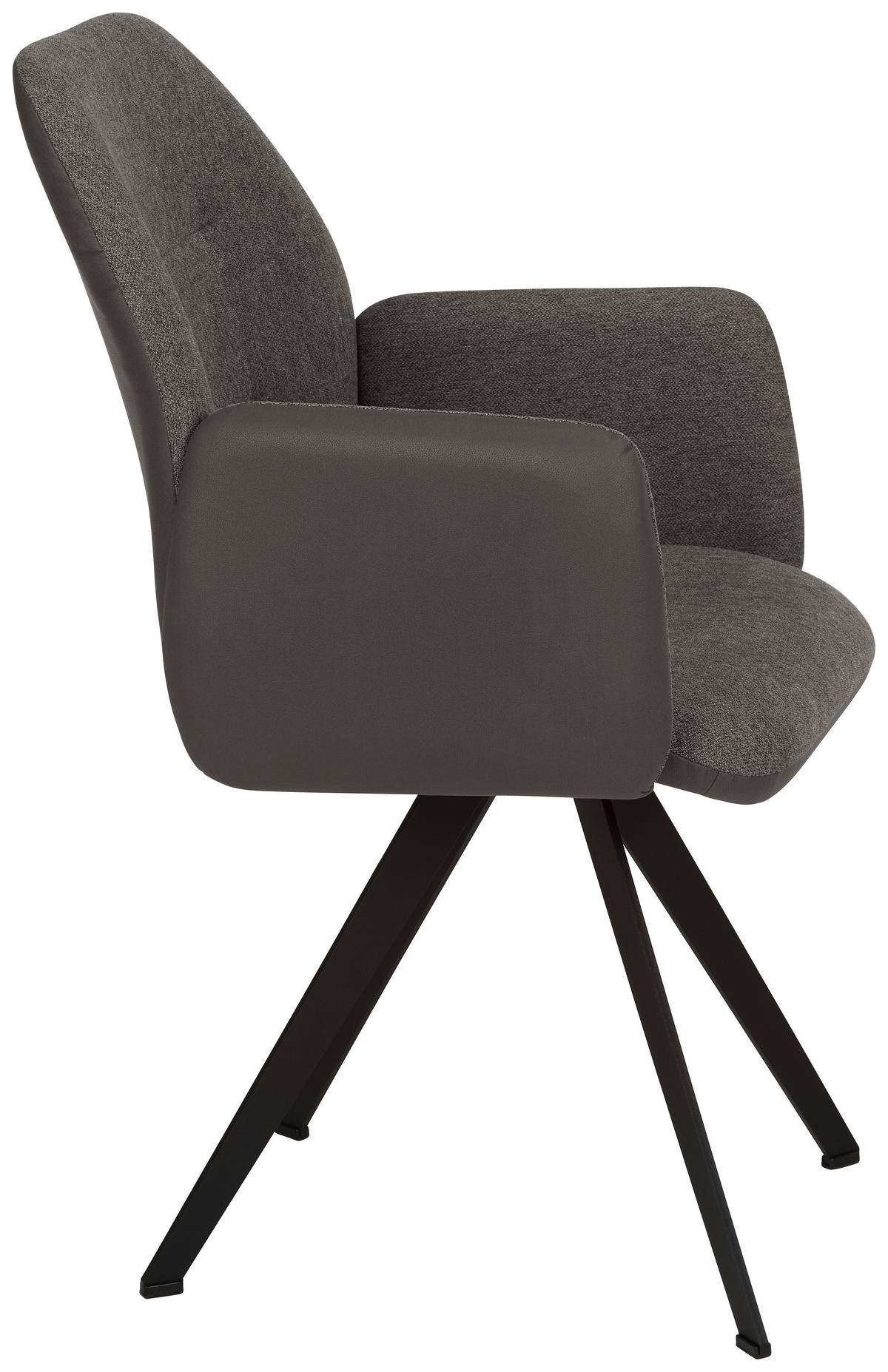 ŽIDLE S PODRUČKAMI STORM - šedá/černá, Moderní, kov/textil (57/96,5/63cm) - Premium Living