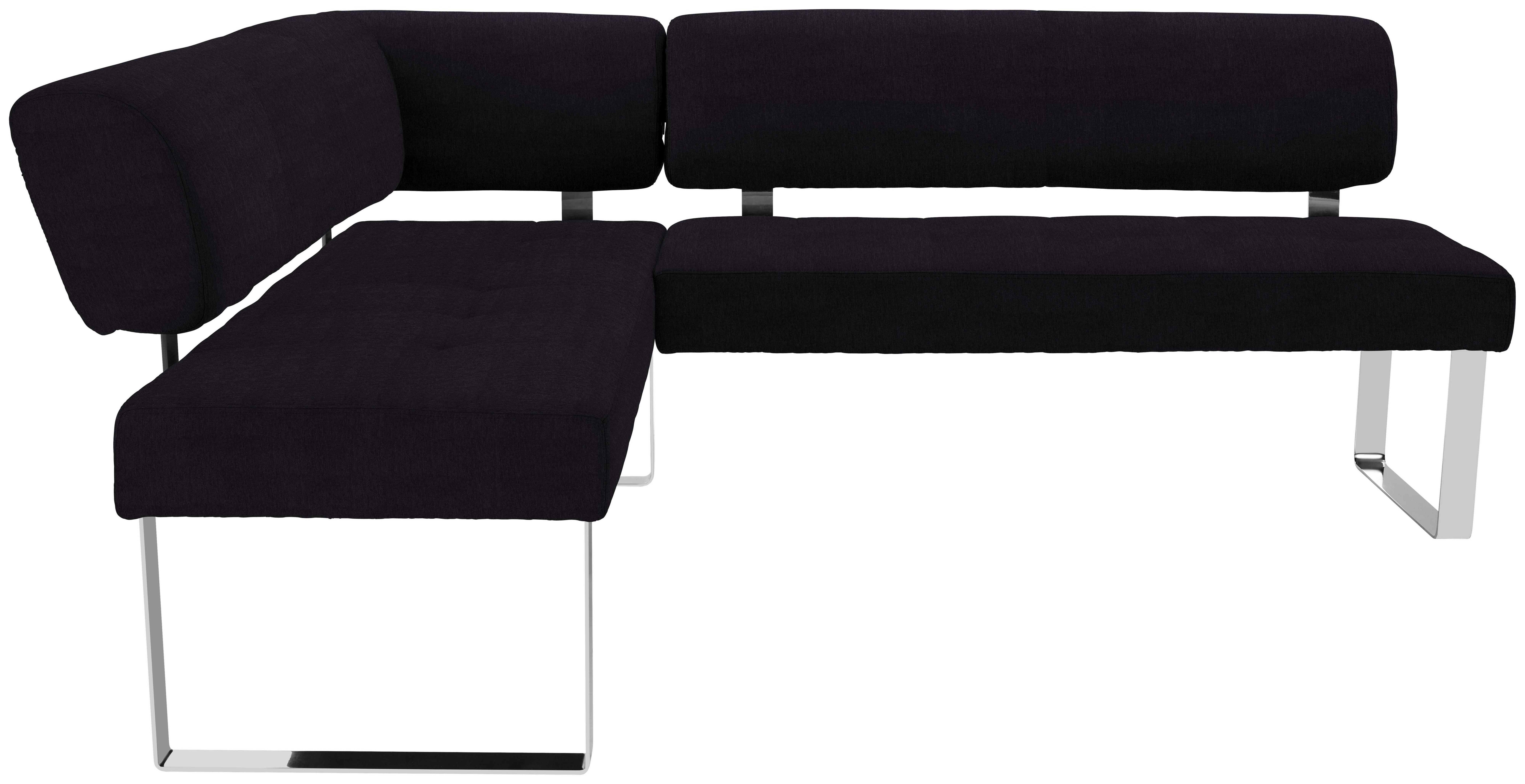 Eckbank Cres - Chromfarben/Schwarz, MODERN, Holz/Textil (197/236cm)