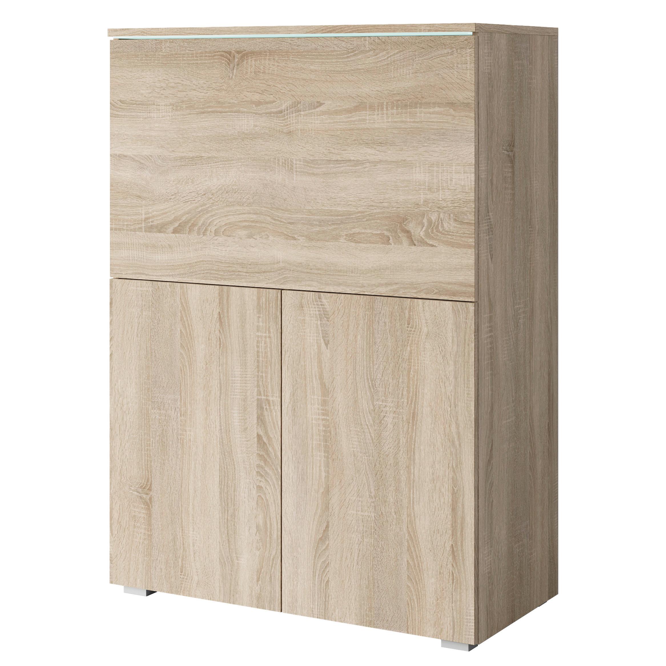 Sekretär Vera 90 Eichefarben B: 90cm - Eichefarben/Grau, Design, Holzwerkstoff (90/125,1/42cm) - P & B