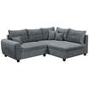 Ecksofa Mit Schlaffunktion + Kissen Lea, Polyester-Nylon - Anthrazit/Schwarz, Basics, Holzwerkstoff/Textil (248/176cm) - MID.YOU