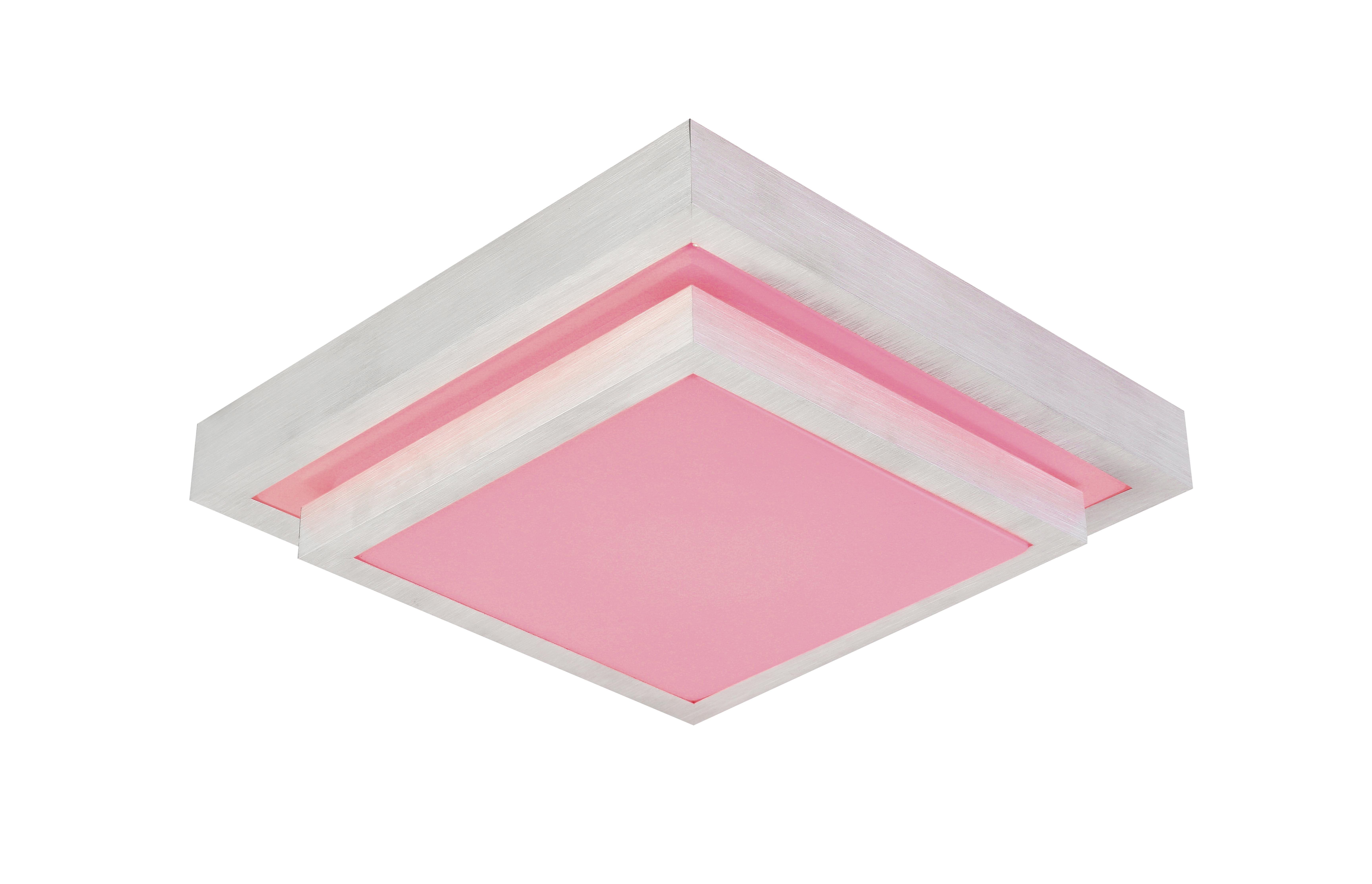 LED-Deckenleuchte Marlon L: 30 cm mit Farbwechsler - Alufarben, MODERN, Kunststoff/Metall (30/30/9cm) - Luca Bessoni