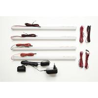 Regalbodenbeleuchtung 4-Er Set Led dimmbar - Schwarz/Weiß, Design, Kunststoff/Metall (45cm) - Livetastic