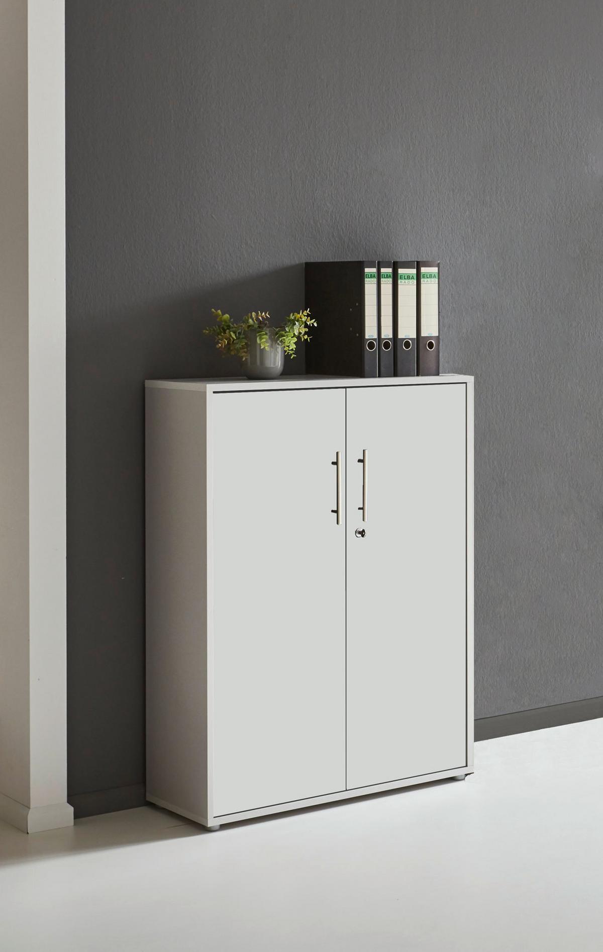 Aktenschrank Office Edition Grau, Weiß B: 84,4cm - Weiß/Grau, MODERN, Holzwerkstoff (84,4/113,6/33cm) - MID.YOU