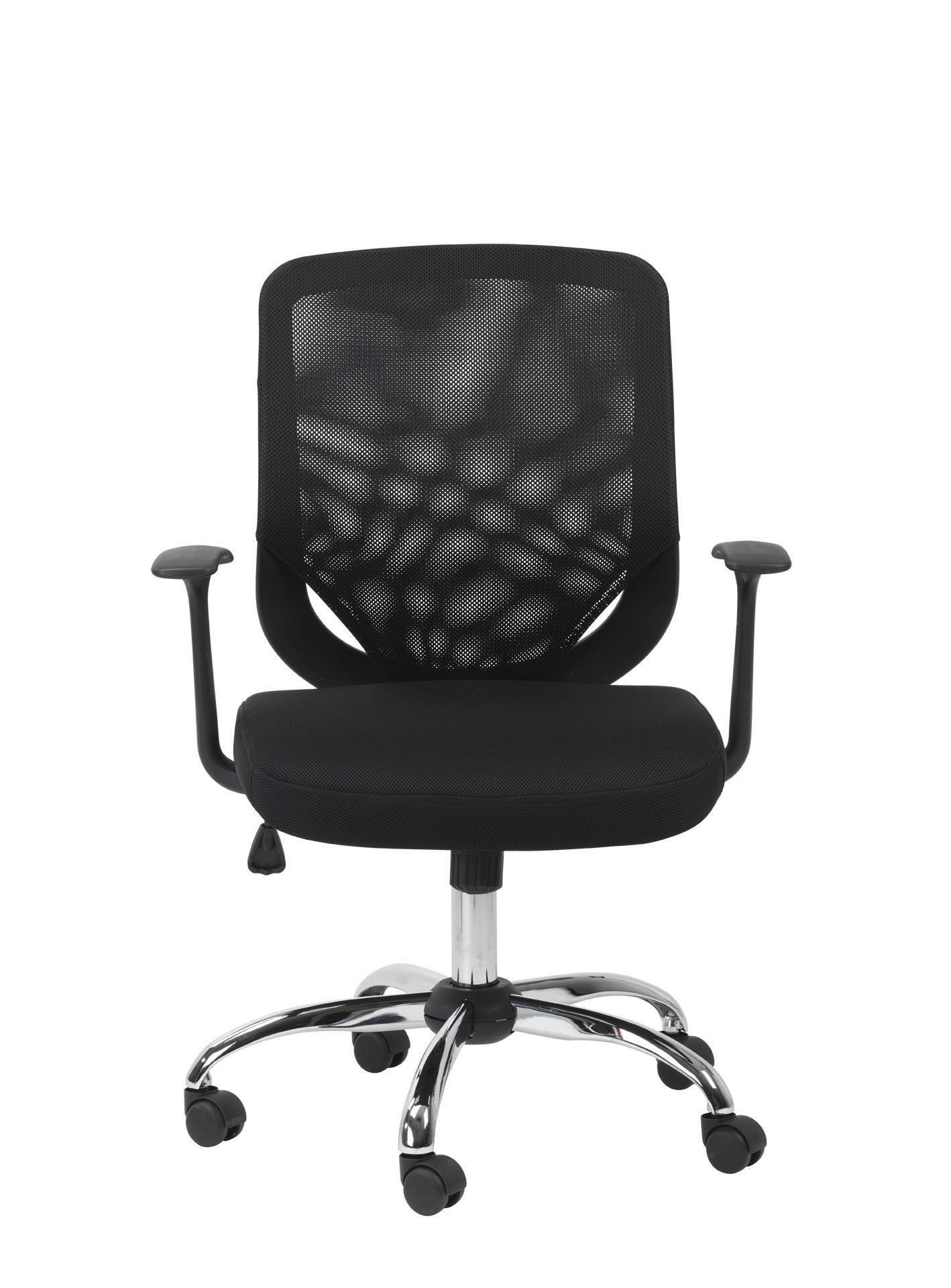 Drehstuhl Atlanta Schwarz B: 52 cm - Chromfarben/Schwarz, Design, Kunststoff/Metall (52/100/65cm) - MID.YOU