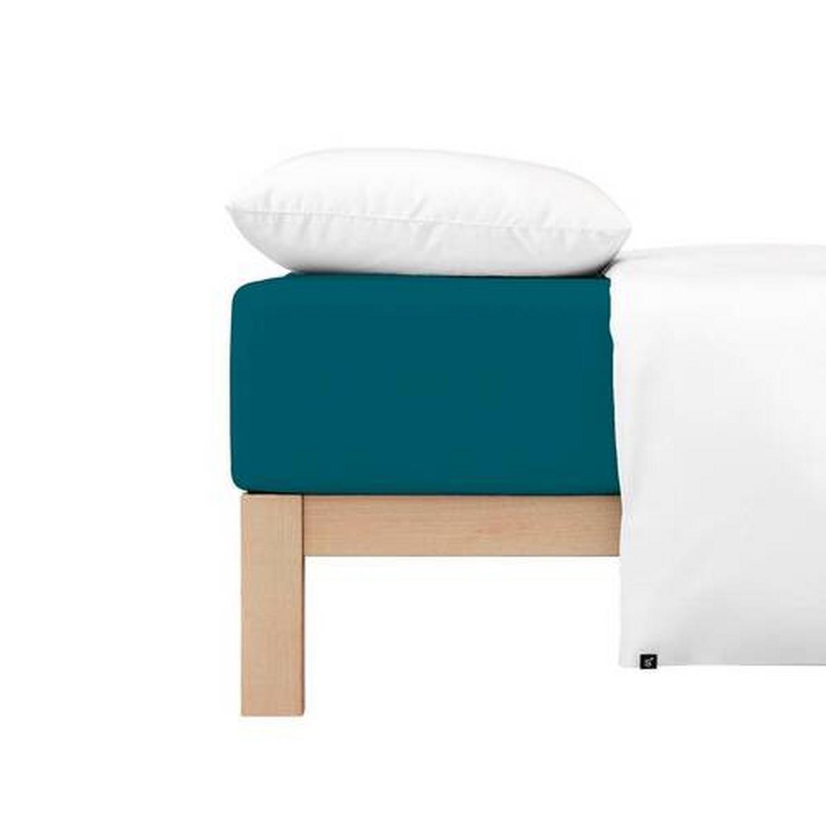 Spannleintuch Pure - Petrol, Basics, Textil (180-200/200-220cm) - Schlafgut