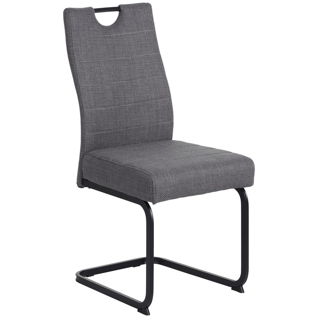 Schwingstuhl Finni Webstoff Grau Federkern