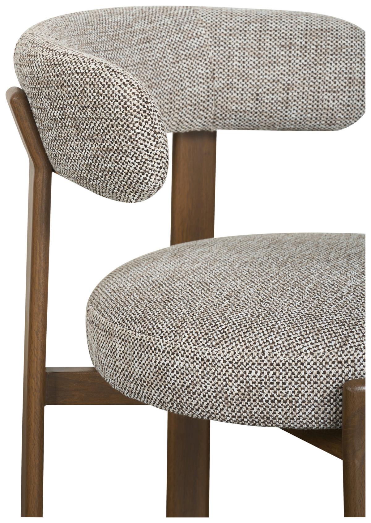 Stuhl Nantes Braun B: 55 cm - Walnussfarben/Braun, MODERN, Textil/Metall (55/75/56,5cm) - Livetastic