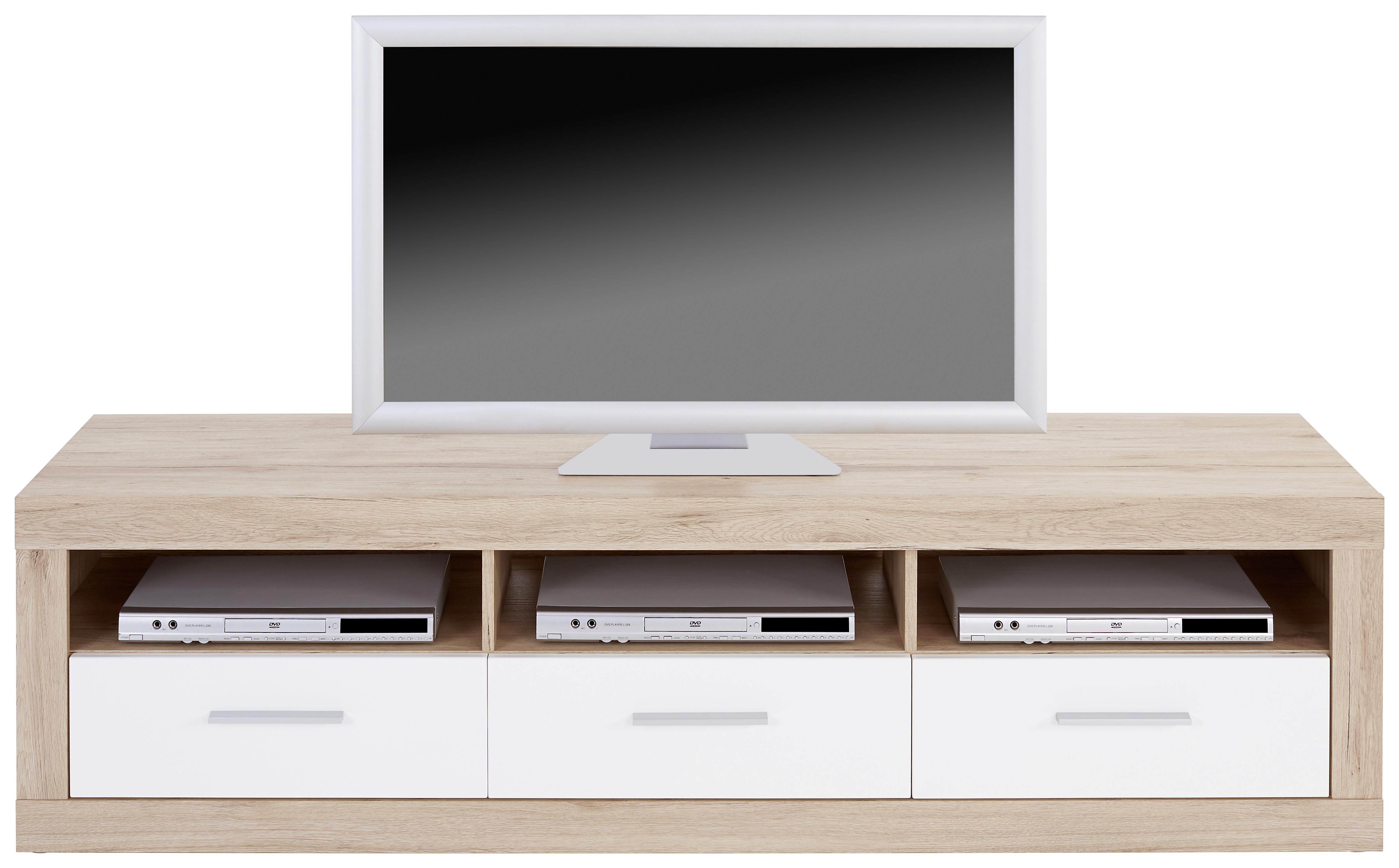 Tv Diel Malta - farby dubu/čierna, Moderný, drevo/plast (185/50/42cm)