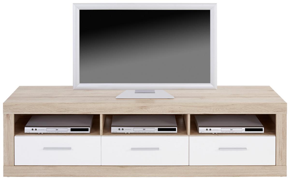 TV DIEL MALTA - čierna/biela, Modern, drevo/plast (185/50/42cm)