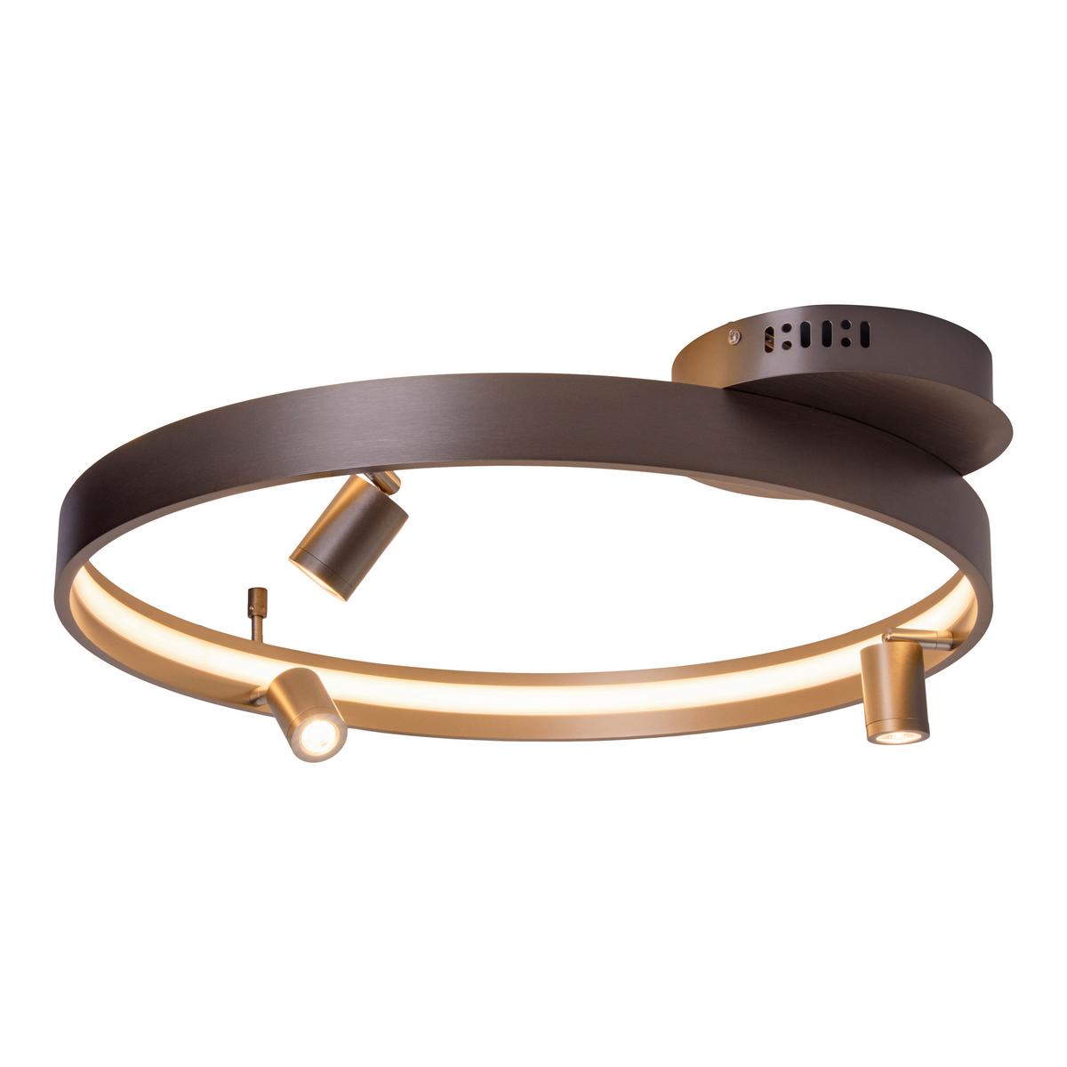 LED-Deckenleuchte Titanfarben, 37w - Titanfarben, KONVENTIONELL, Kunststoff/Metall (65/58/9cm) - Näve