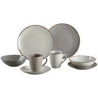 Kombiservice Lava  Keramik 4 Personen Geschirr Set Grau - Grau, LIFESTYLE, Keramik - Arte Viva