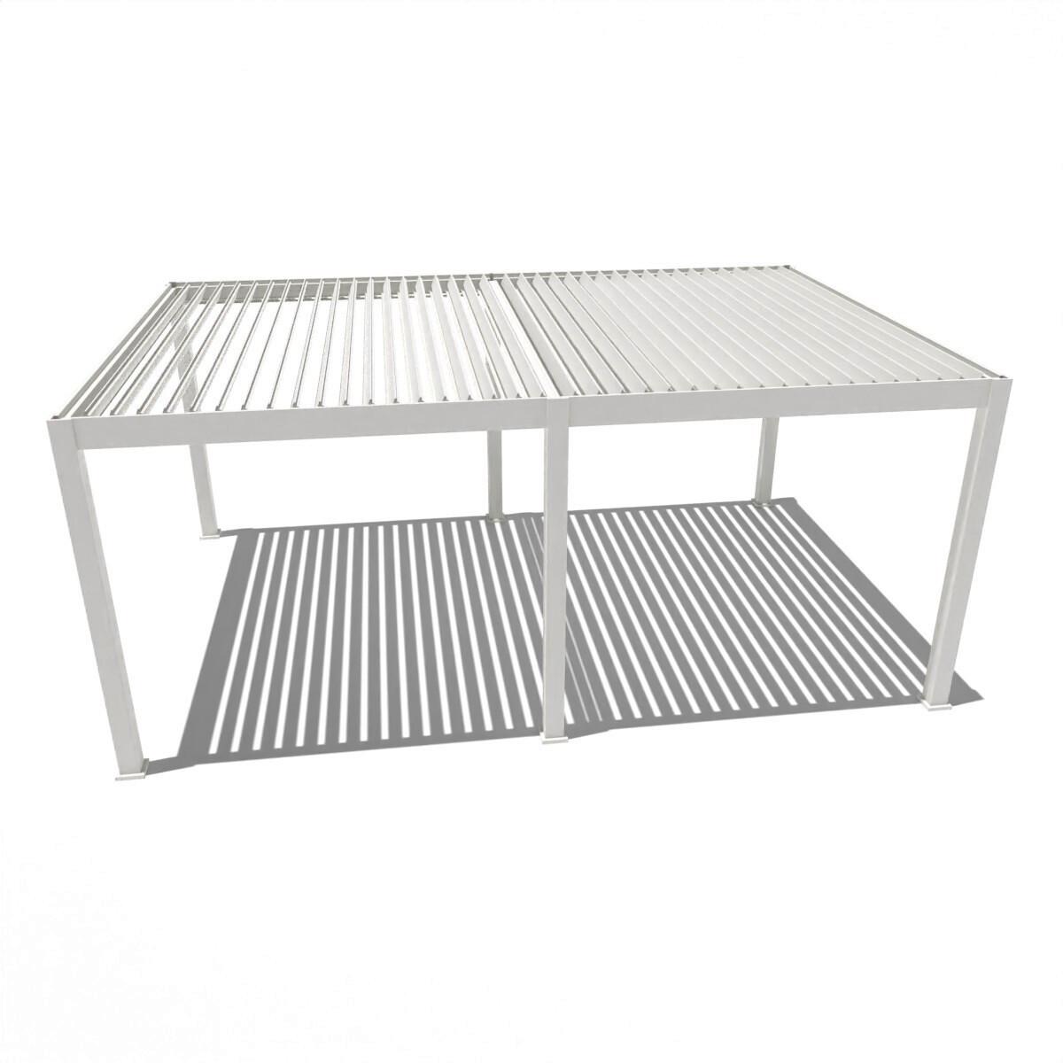 Pergola Deluxe Plus 600x255x 400cm Wetterfest, Elektrisch - Weiß, Basics, Metall (600/255/400cm) - Gardenson