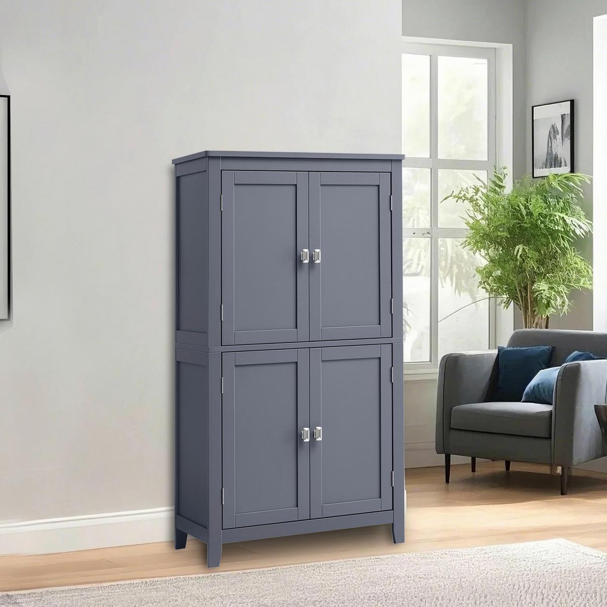 Midischrank Bathroom Cabinet - Grau, MODERN, Holzwerkstoff (60/110/30cm) - MID.YOU