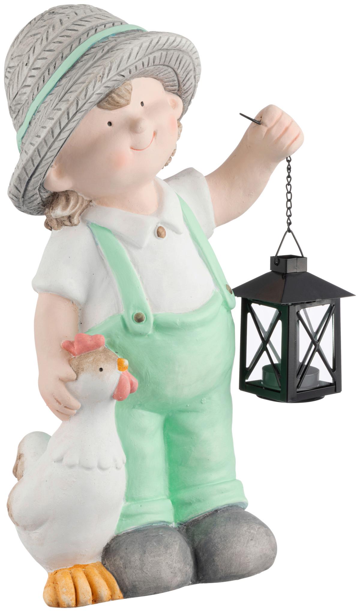 Dekofigur Kind Norbert -Paz- - Blau/Schwarz, KONVENTIONELL, Stein/Metall (23,5/14,5/41cm) - Luca Bessoni