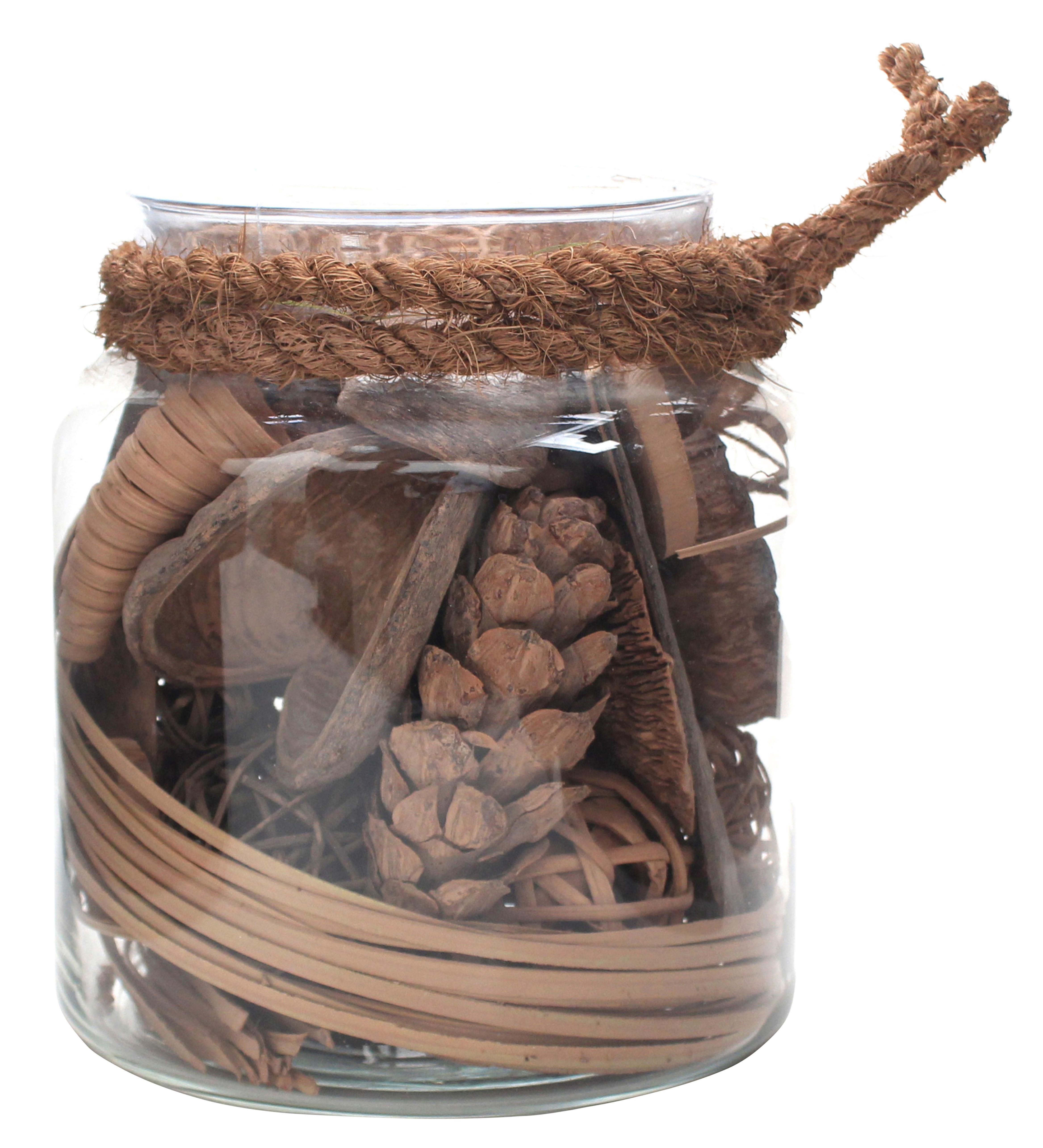 Dekoglas Flora Braun, 18x20 cm - Braun, LIFESTYLE, Glas/Naturmaterialien (18/20/18cm) - Kayoom