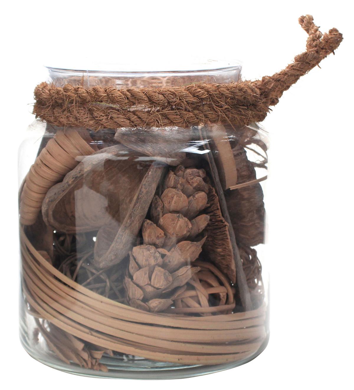 Dekoglas Flora Braun, 18x20 cm - Braun, LIFESTYLE, Glas/Naturmaterialien (18/20/18cm) - Kayoom