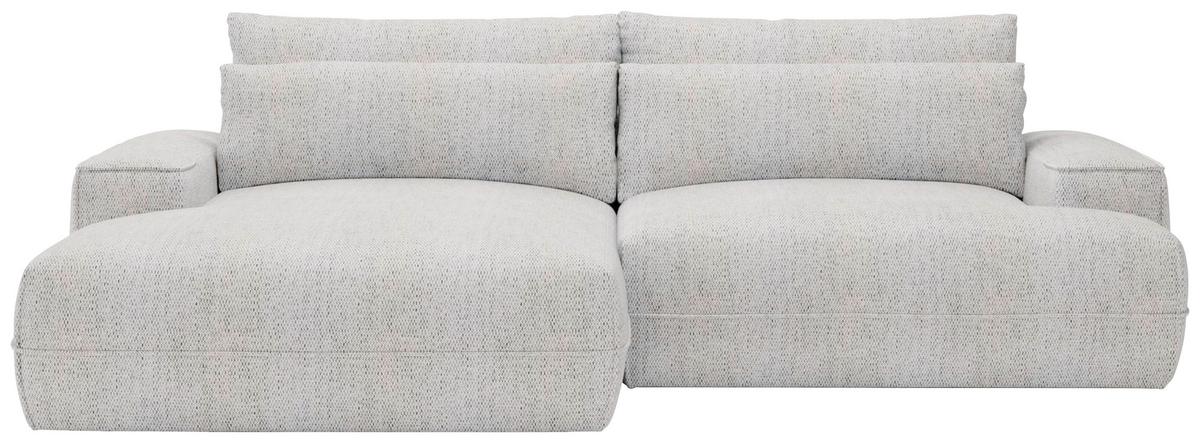 Ecksofa Mit Schlaffunktion & Bettkasten Fresh Hellgrau - Hellgrau/Schwarz, Design, Textil (156/272cm) - Livetastic