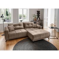 Ecksofa Restato Hellbraun S: 246x177 cm - Hellbraun/Schwarz, MODERN, Textil (246/177cm) - MID.YOU