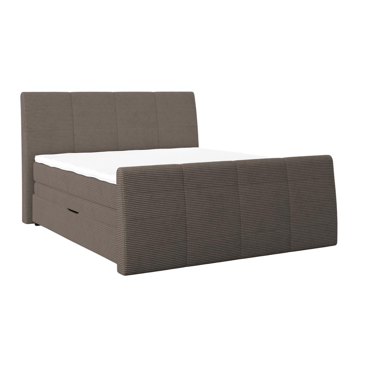 Boxspringbett Libra - Dunkelbraun/Schwarz, KONVENTIONELL, Textil (160/200cm)