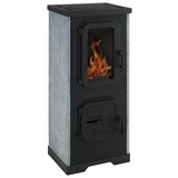 Kaminofen Raumheizer Colorado Naturstein - Schwarz/Grau, MODERN, Stein/Metall (38,4/90,7/34,2cm) - Wamsler