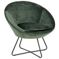 Schalenstuhl Center Dunkelgrün Samt Gepolstert - Dunkelgrün/Schwarz, Trend, Textil (82,0/79,0/72,5cm) - Livetastic