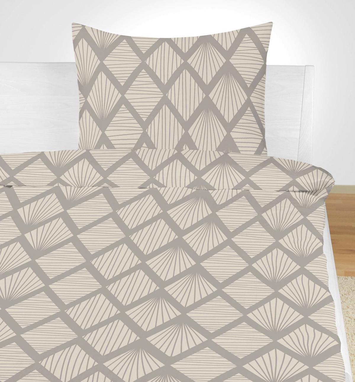 Bettwäsche 140x200 Cm Lenka Mikrofaser Blau/beige - Blau/Beige, KONVENTIONELL, Textil - Ondega