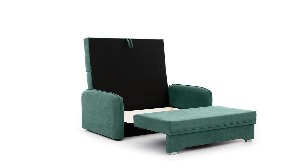 Schlafsofa Laine Mintgrün B: 155 cm - Silberfarben/Mintgrün, Design, Textil (155/105/75cm) - MID.YOU