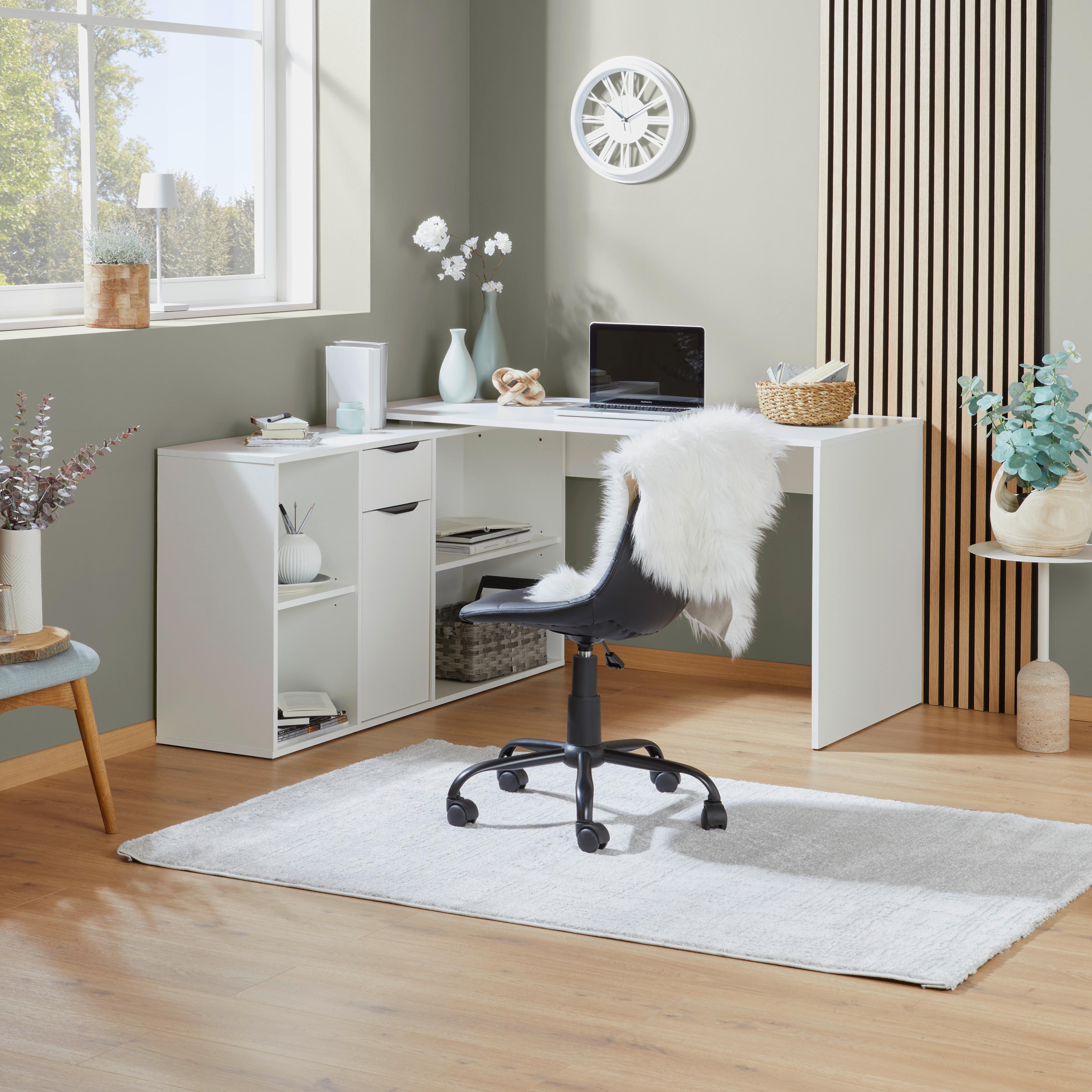 Schreibtisch Mx 195 - Weiß, MODERN, Holzwerkstoff (136,8/135cm)