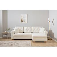 Ecksofa Arles, Creme 02 S: 266x161 Cm - Buchefarben/Creme, Design, Textil (266/161cm) - MID.YOU