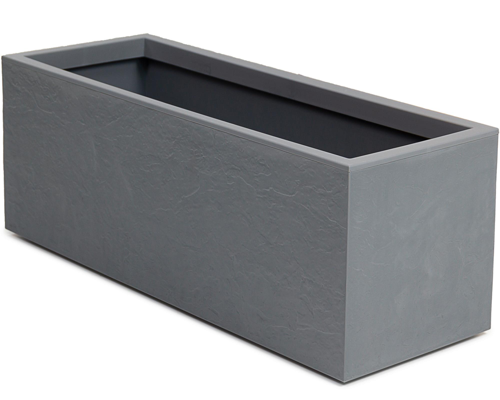 Übertopf Kunststoff Grau Wetter-/ Und Uv-Beständig - Grau, Basics, Kunststoff (80/30/30cm)