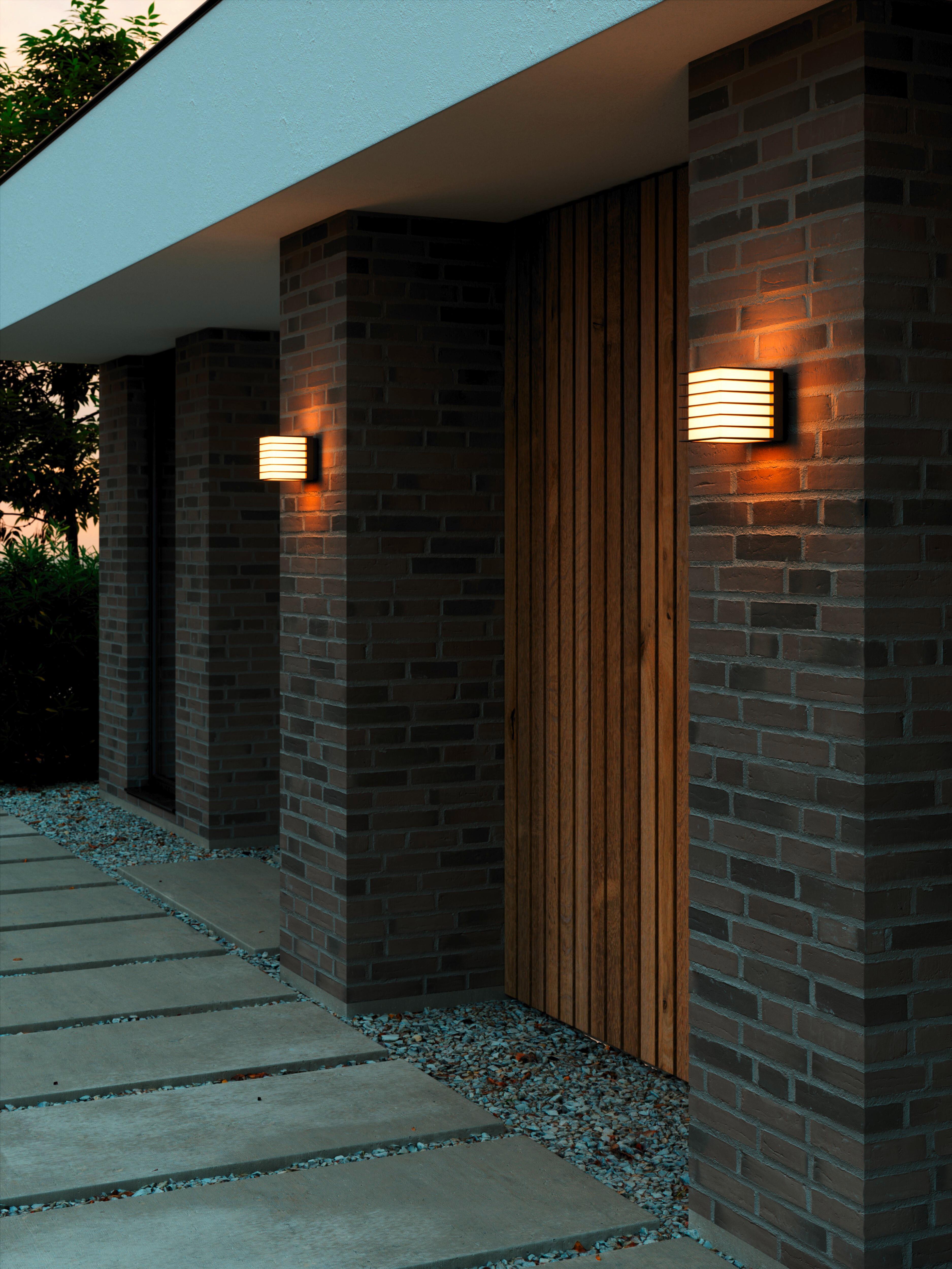 Außenwandleuchte Fluctus Weiß B: 13 Cm - Schwarz/Weiß, Design, Kunststoff/Metall (13/12cm) - Nordlux