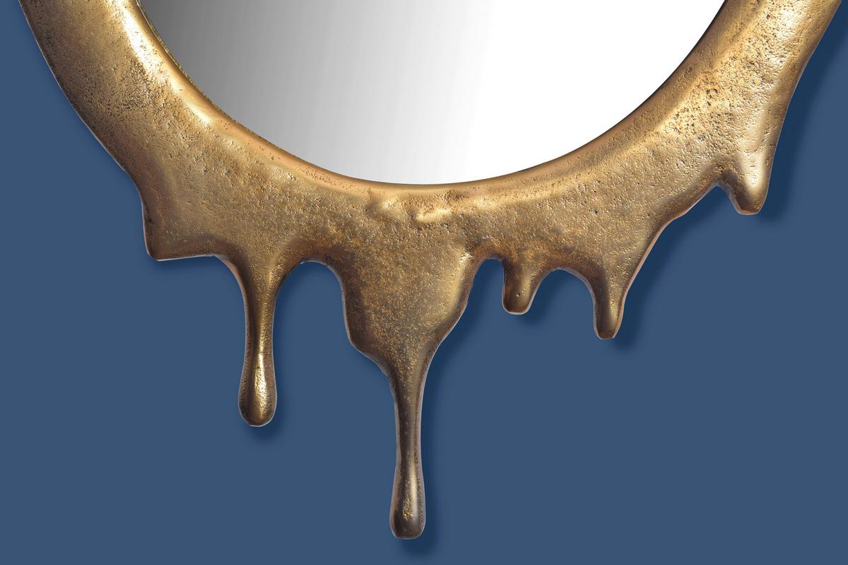 Wandspiegel Goldfarben B: 50 cm - Goldfarben, Design, Glas/Metall (50/71/3cm) - MID.YOU