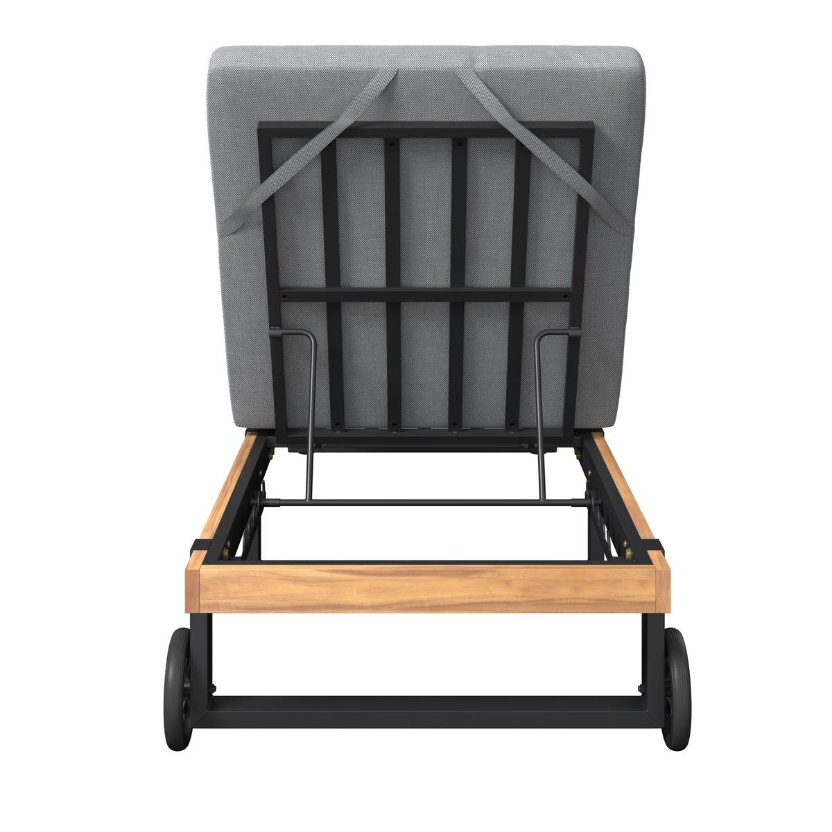 Sonnenliege Malibu - Grau, MODERN, Holz/Textil (200/95/65cm) - Beldano