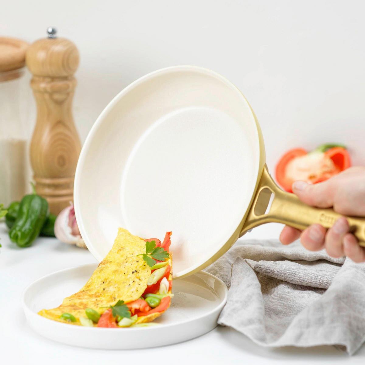 Pfannenset Padova Reserve Gelb/Weiß/Goldfarben D:20/26cm - Gelb/Goldfarben, Basics, Glas/Metall (20 & 26cm) - GreenPan