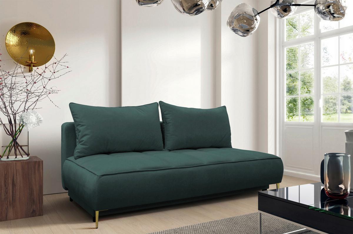 Schlafsofa Zoom Blau B: 200 cm - Blau/Goldfarben, Design, Textil (200/90/97cm) - MID.YOU
