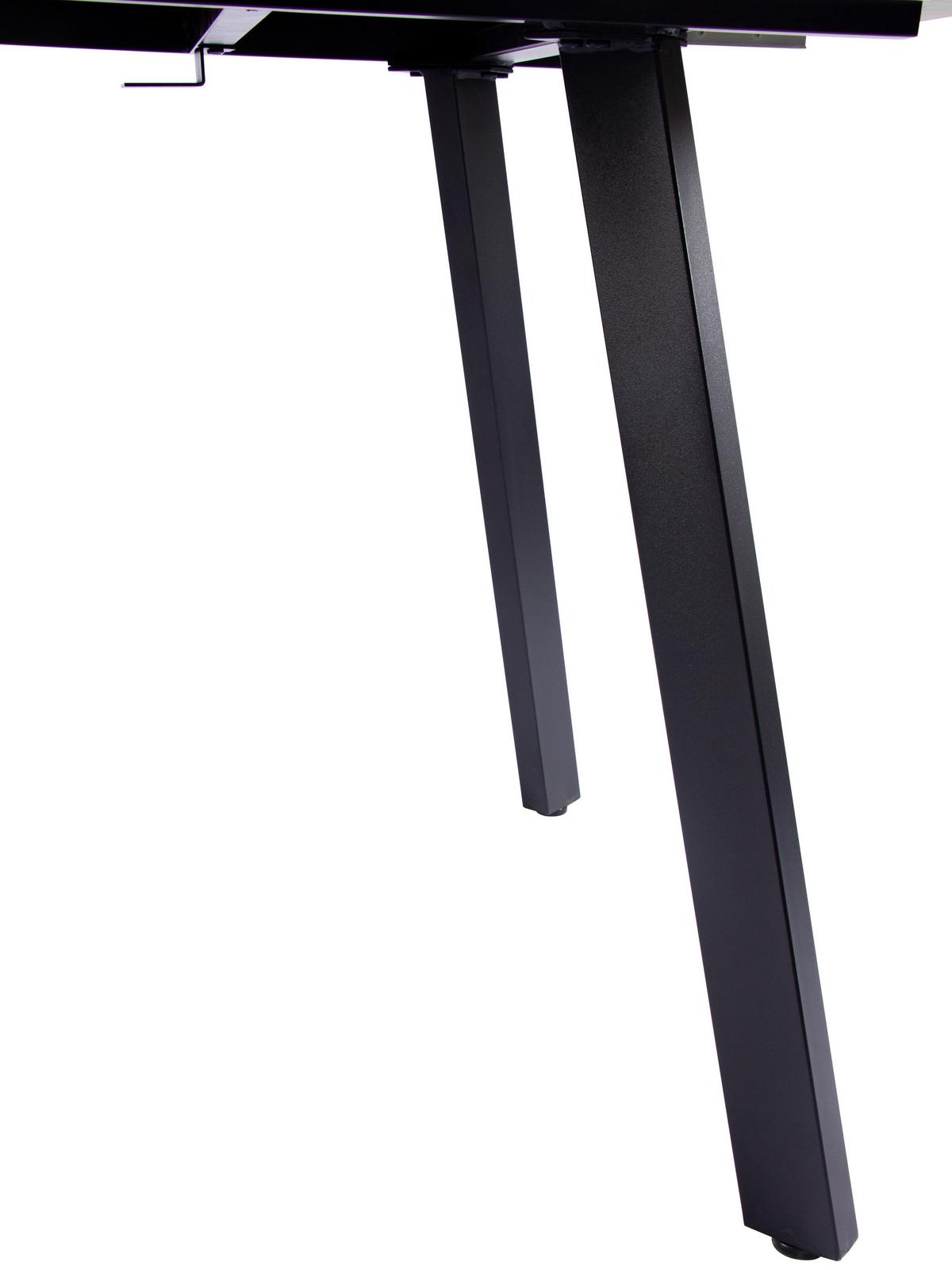 Esstisch Theo Eiche Artisan L: 140-180 cm - Schwarz/Eiche Artisan, MODERN, Holzwerkstoff/Metall (140/180/90/76cm) - Livetastic